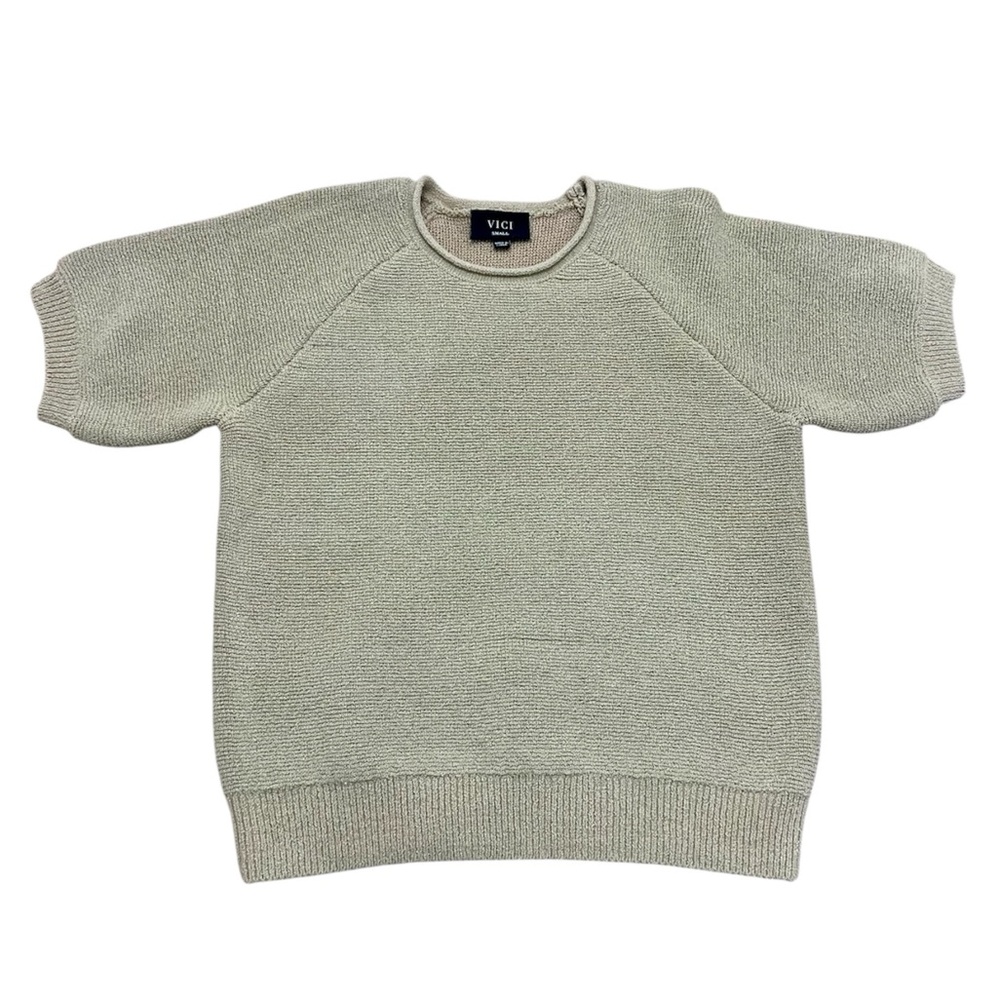 VICI Women's Textured Knit Puff Sleeve Top Size Small, rolled neck